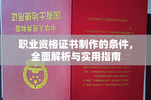 缙云职业资格证书制作的条件，全面解析与实用指南
